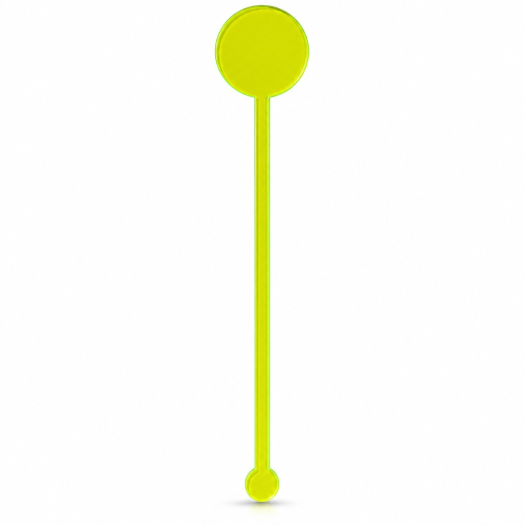 Neon Green Acrylic Circular Drinking Stirrers – Pack of 6