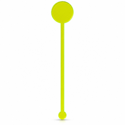 Neon Green Acrylic Circular Drinking Stirrers – Pack of 6
