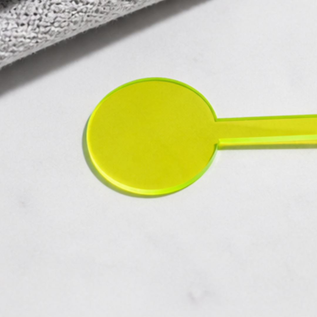 Neon Green Acrylic Circular Drinking Stirrers – Pack of 6