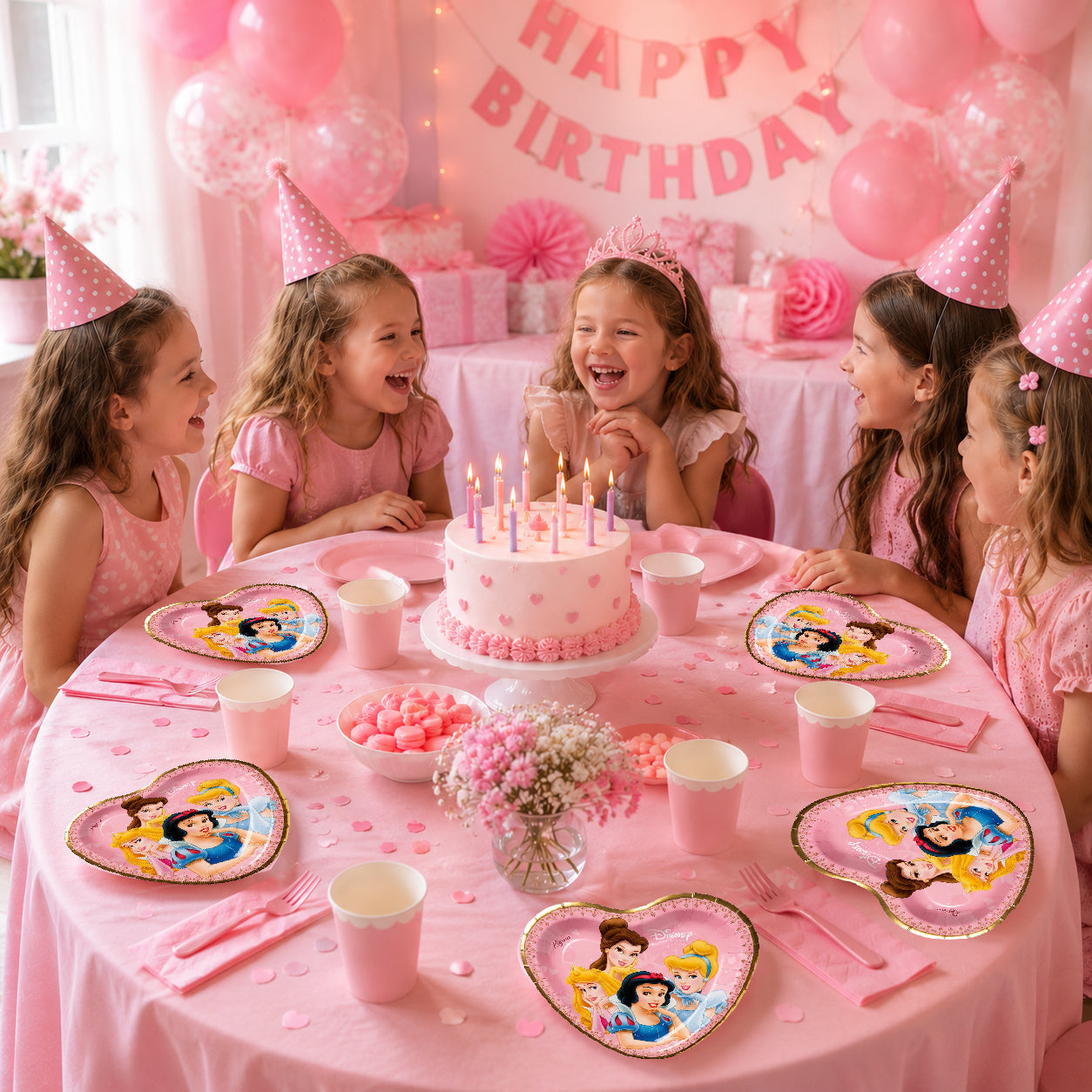 Disney Princess Dessert Plates – 7 Inch Paper Party Plates (Pack of 8) | Princess Birthday Party Supplies