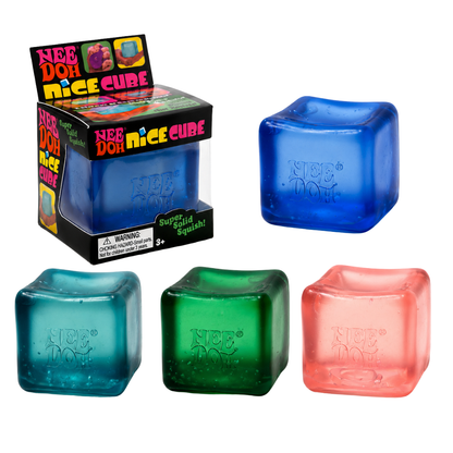 NeeDoh Squishy Toy Ice Cube Style Stress Soft Cube Fidget Toy for Kids & Adults, Hand Exercise Sensory Toy, Squeeze Toy for Relaxation, Party Return Gift & Desk Toy, Color May Vary - Pack of 1