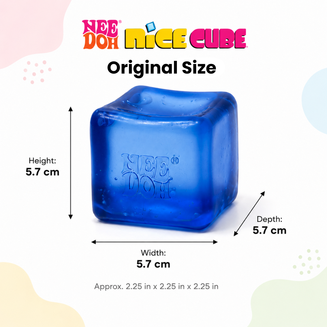 NeeDoh Squishy Toy Ice Cube Style Stress Soft Cube Fidget Toy for Kids & Adults, Hand Exercise Sensory Toy, Squeeze Toy for Relaxation, Party Return Gift & Desk Toy, Color May Vary - Pack of 1