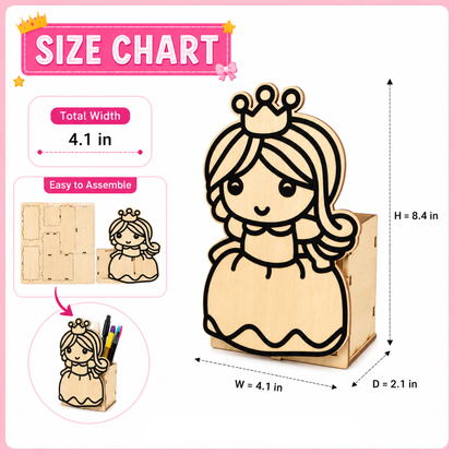Princess DIY Pen Stand Kit - Clay Painting Craft for Girls | Wanna Party - Image 4