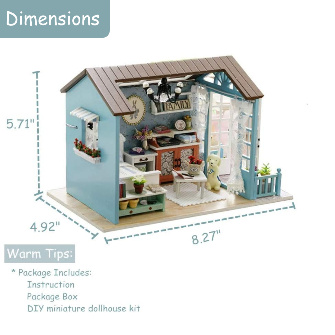 DIY Miniature House Kit, 1:24 Scale Wooden Mini Doll House Accessories with Furniture for Kids Teens Adults (Forest Times)
