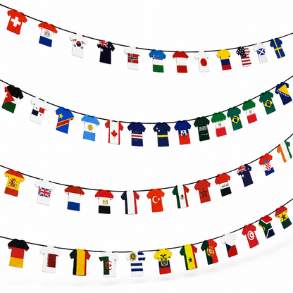 World Cup Soccer Flag Bunting Banner - Set of 4