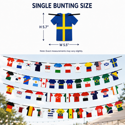 World Cup Soccer Flag Bunting Banner - Set of 4