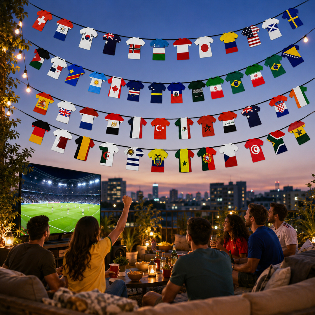 World Cup Soccer Flag Bunting Banner - Set of 4