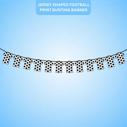 Football Theme Jersey Shaped Paper Bunting Banner - 10FT | World Cup Foot Ball Fever Banner with Soccer Print | Garland for Match Day Party