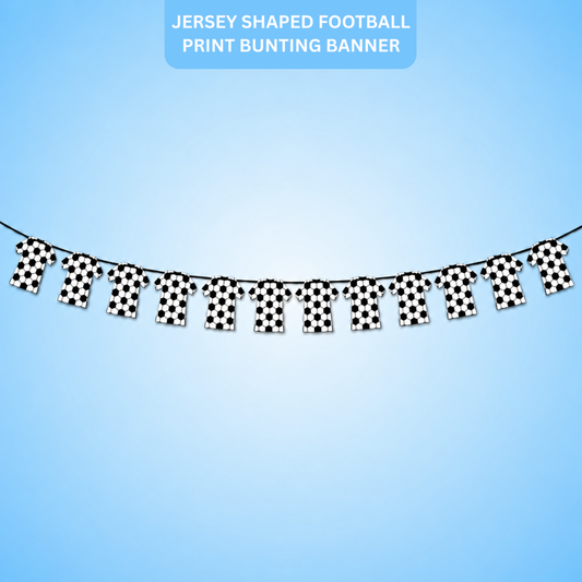Football Theme Jersey Shaped Paper Bunting Banner - 10FT | World Cup Foot Ball Fever Banner with Soccer Print | Garland for Match Day Party