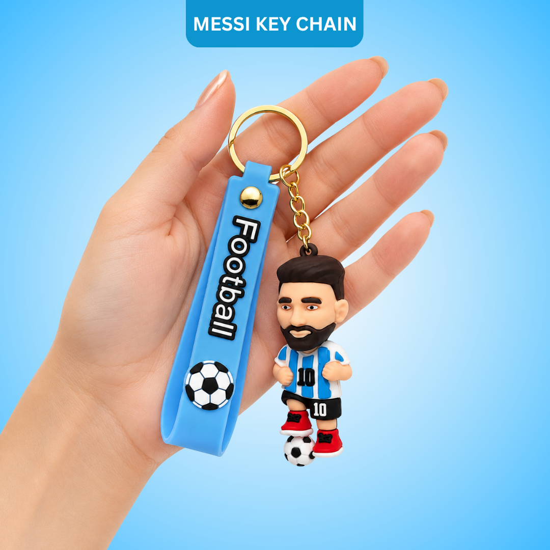 Football Jersey Messi Key Chain with Soccer Ball | Bag Charms for Soccer Lovers | Return Gifts or Khoi Bag Fillers - 1PC