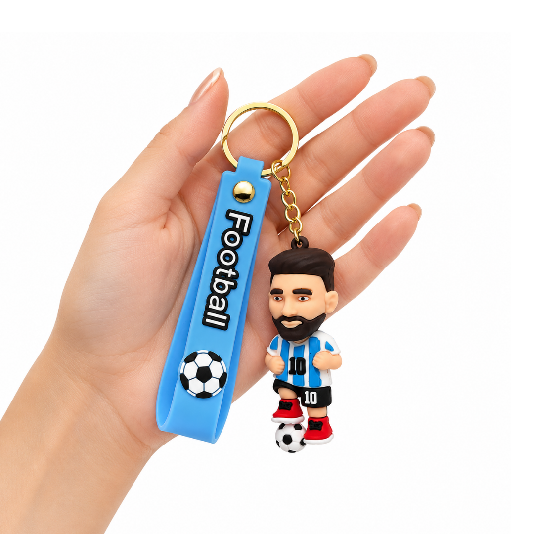 Football Jersey Messi Key Chain with Soccer Ball | Bag Charms for Soccer Lovers | Return Gifts or Khoi Bag Fillers - 1PC