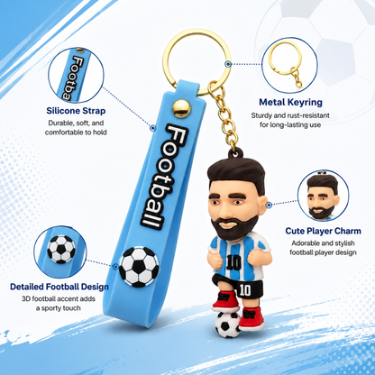 Football Jersey Messi Key Chain with Soccer Ball | Bag Charms for Soccer Lovers | Return Gifts or Khoi Bag Fillers - 1PC