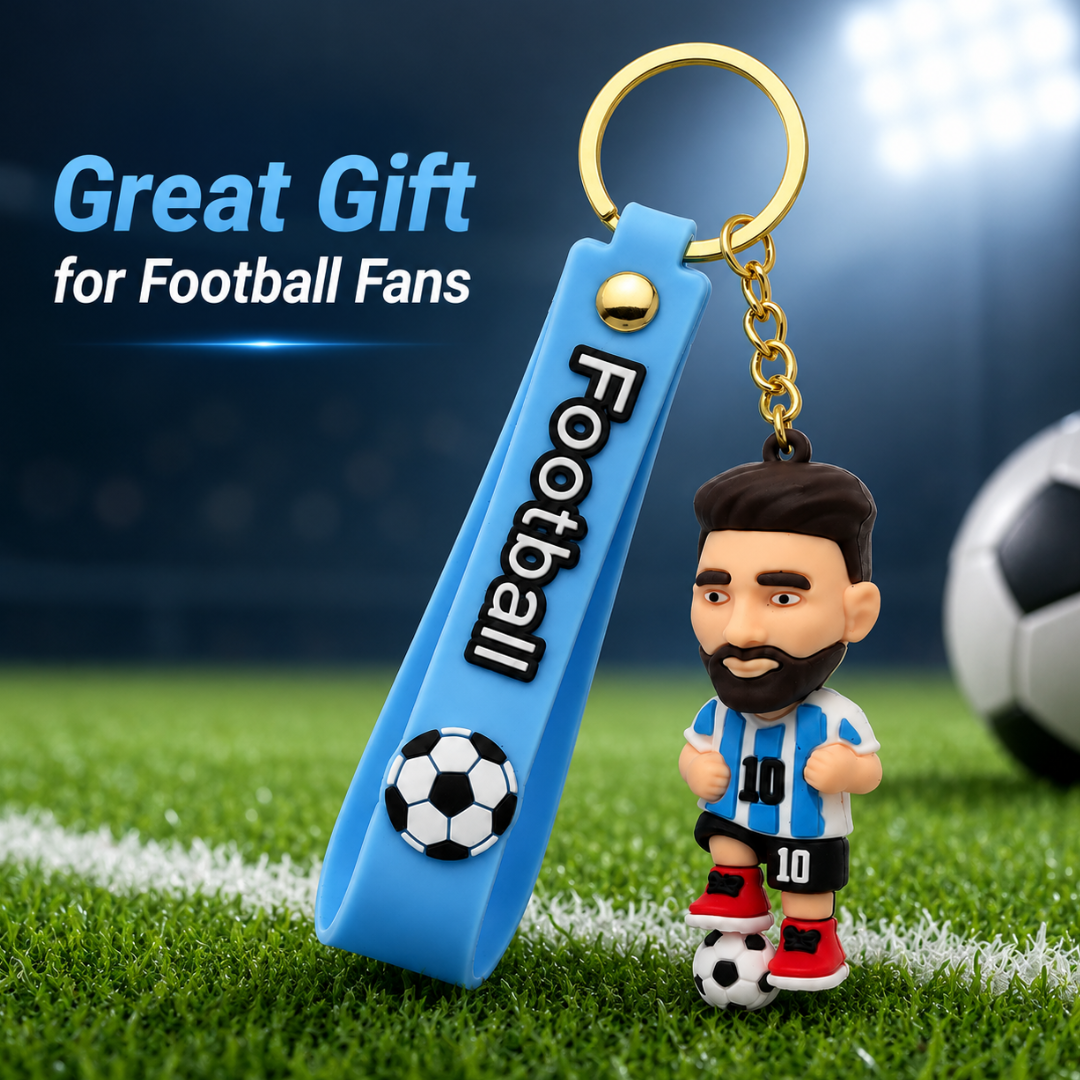 Football Jersey Messi Key Chain with Soccer Ball | Bag Charms for Soccer Lovers | Return Gifts or Khoi Bag Fillers - 1PC