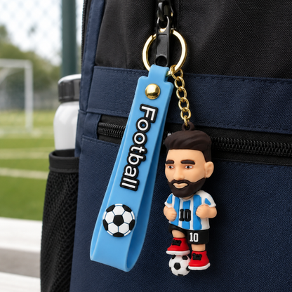 Football Jersey Messi Key Chain with Soccer Ball | Bag Charms for Soccer Lovers | Return Gifts or Khoi Bag Fillers - 1PC