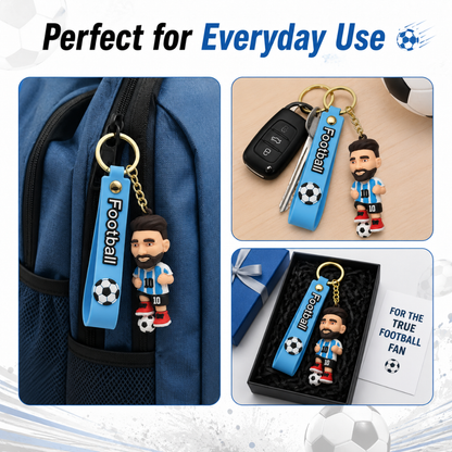 Football Jersey Messi Key Chain with Soccer Ball | Bag Charms for Soccer Lovers | Return Gifts or Khoi Bag Fillers - 1PC