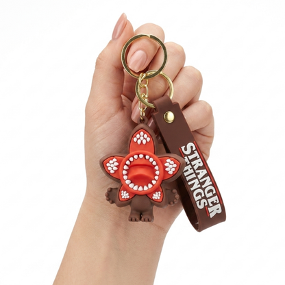 The Stranger Things Demogorgon Flower Shaped Key Chain Red | Bag Charms | Return Gifts or Loot Bag Fillers - 1PC