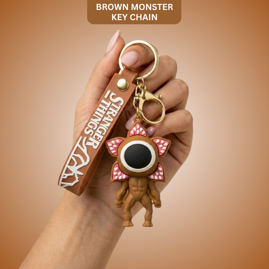The Stranger Things Demogorgon Flower Shaped Key Chain Brown | Bag Charms | Return Gifts or Loot Bag Fillers - 1PC