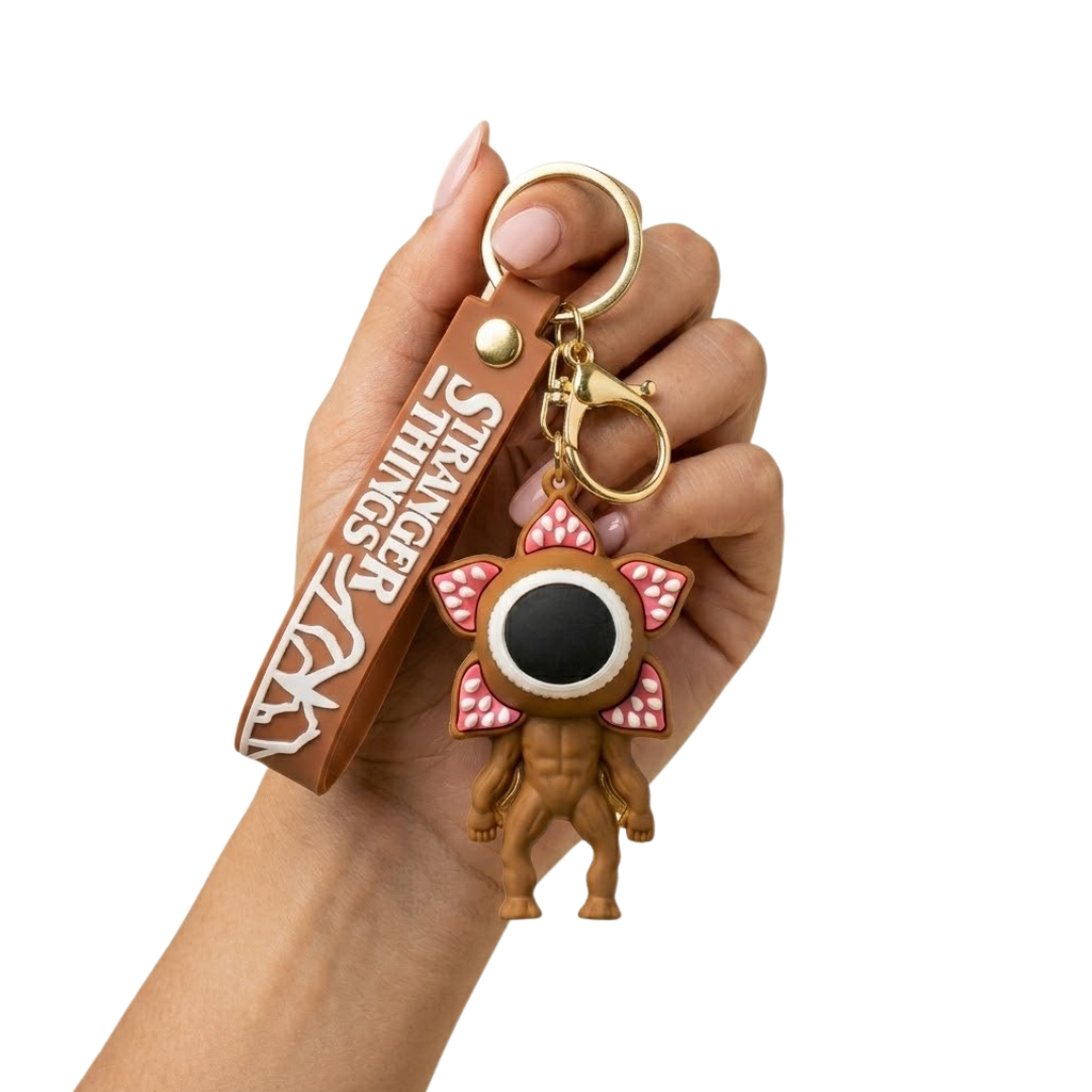 The Stranger Things Demogorgon Flower Shaped Key Chain Brown | Bag Charms | Return Gifts or Loot Bag Fillers - 1PC
