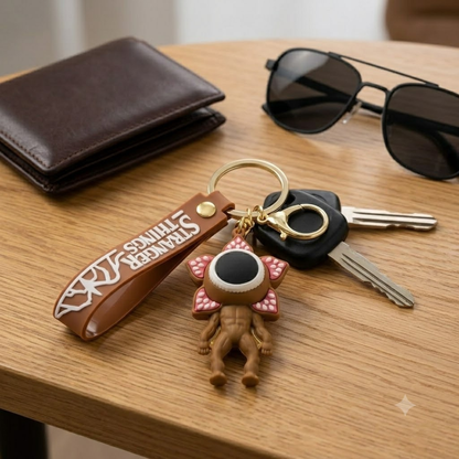 The Stranger Things Demogorgon Flower Shaped Key Chain Brown | Bag Charms | Return Gifts or Loot Bag Fillers - 1PC