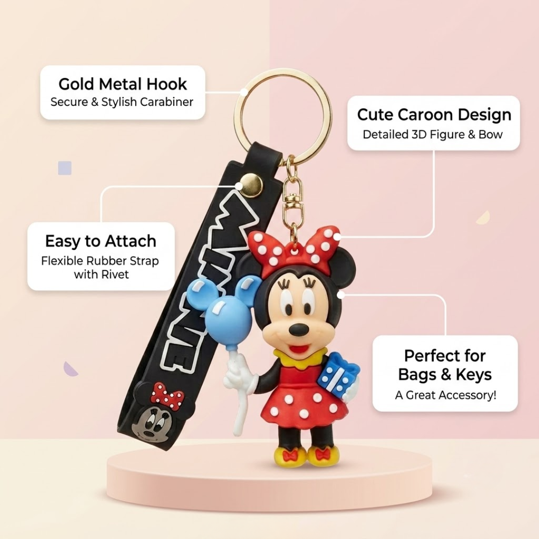 Minnie Mouse Key Chain | Bag Charms | Party Favors for Return Gift - 1PC