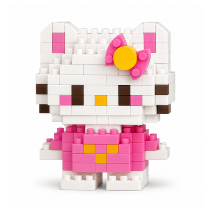 Mini Blocks DIY Hello Kitty Theme Nano Blocks Building Kit, 147 Pcs Kawaii Micro Blocks Character Figure, Collectible Puzzle Toy for Kids,Teens & Adults