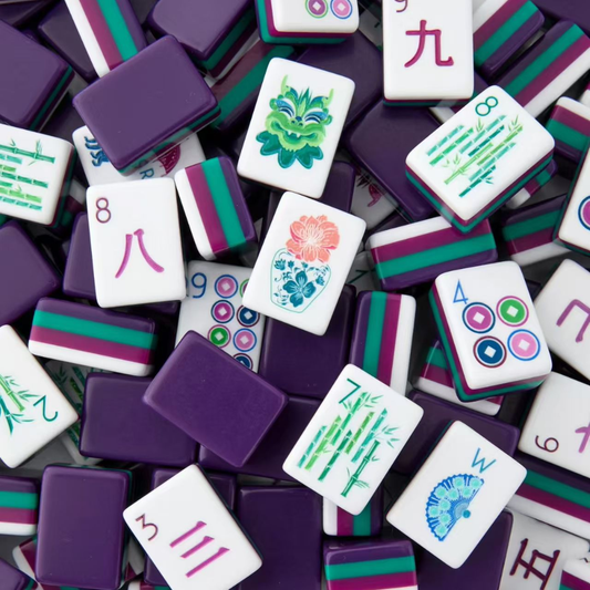 Luxury American Mahjong Set with Teal Blue Tiles – 4 Layer Case, 160 Tiles, 32mm