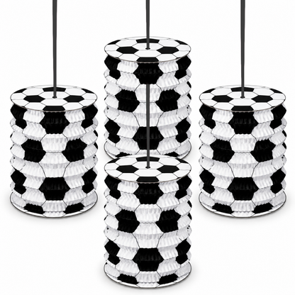 Soccer Lanterns White & Black - Set of 4PC
