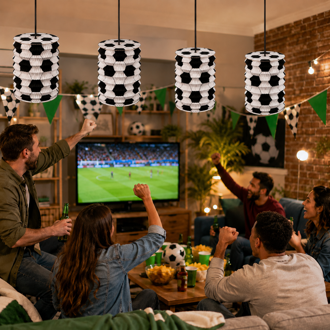 Soccer Lanterns White & Black - Set of 4PC