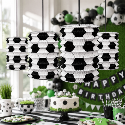 Soccer Lanterns White & Black - Set of 4PC