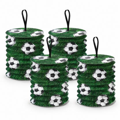 Soccer Lanterns Green & White  - Set of 4PC