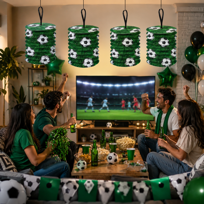 Soccer Lanterns Green & White  - Set of 4PC