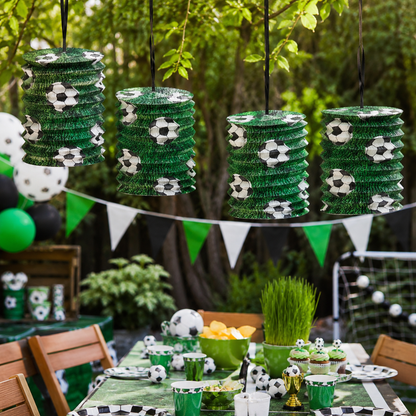 Soccer Lanterns Green & White  - Set of 4PC