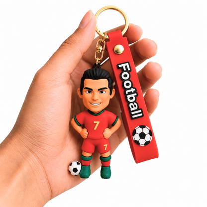Ronaldo Key Chain with Red Jersey - 1PC | World Cup Soccer Star