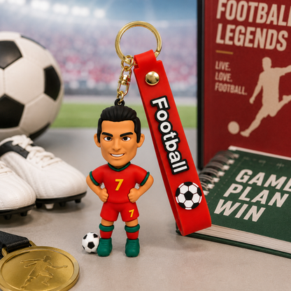 Ronaldo Key Chain with Red Jersey - 1PC | World Cup Soccer Star