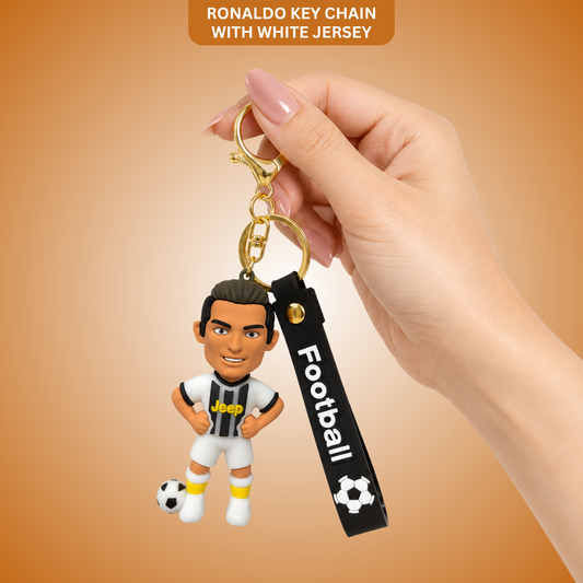 Ronaldo Key Chain with White Jersey - 1PC | World Cup Soccer Star