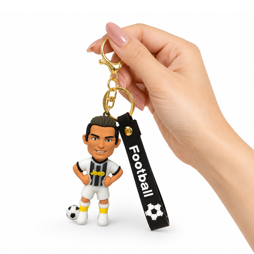 Ronaldo Key Chain with White Jersey - 1PC | World Cup Soccer Star