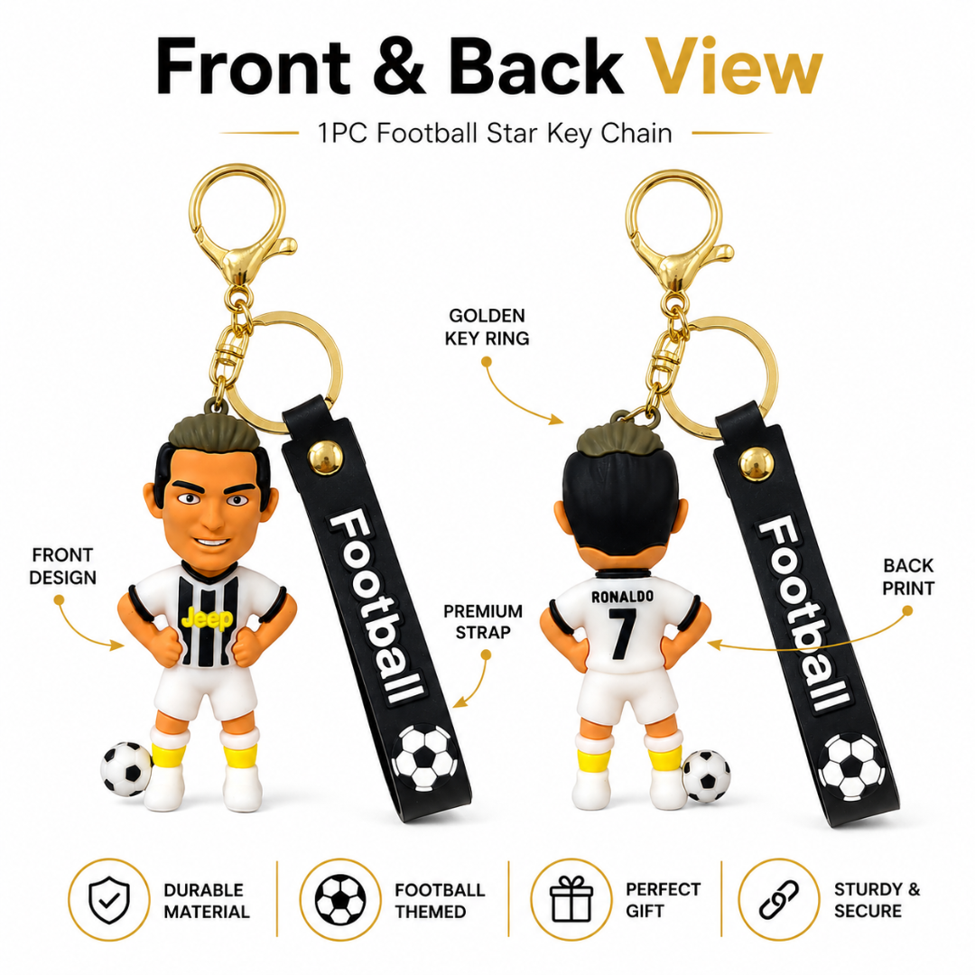 Ronaldo Key Chain with White Jersey - 1PC | World Cup Soccer Star