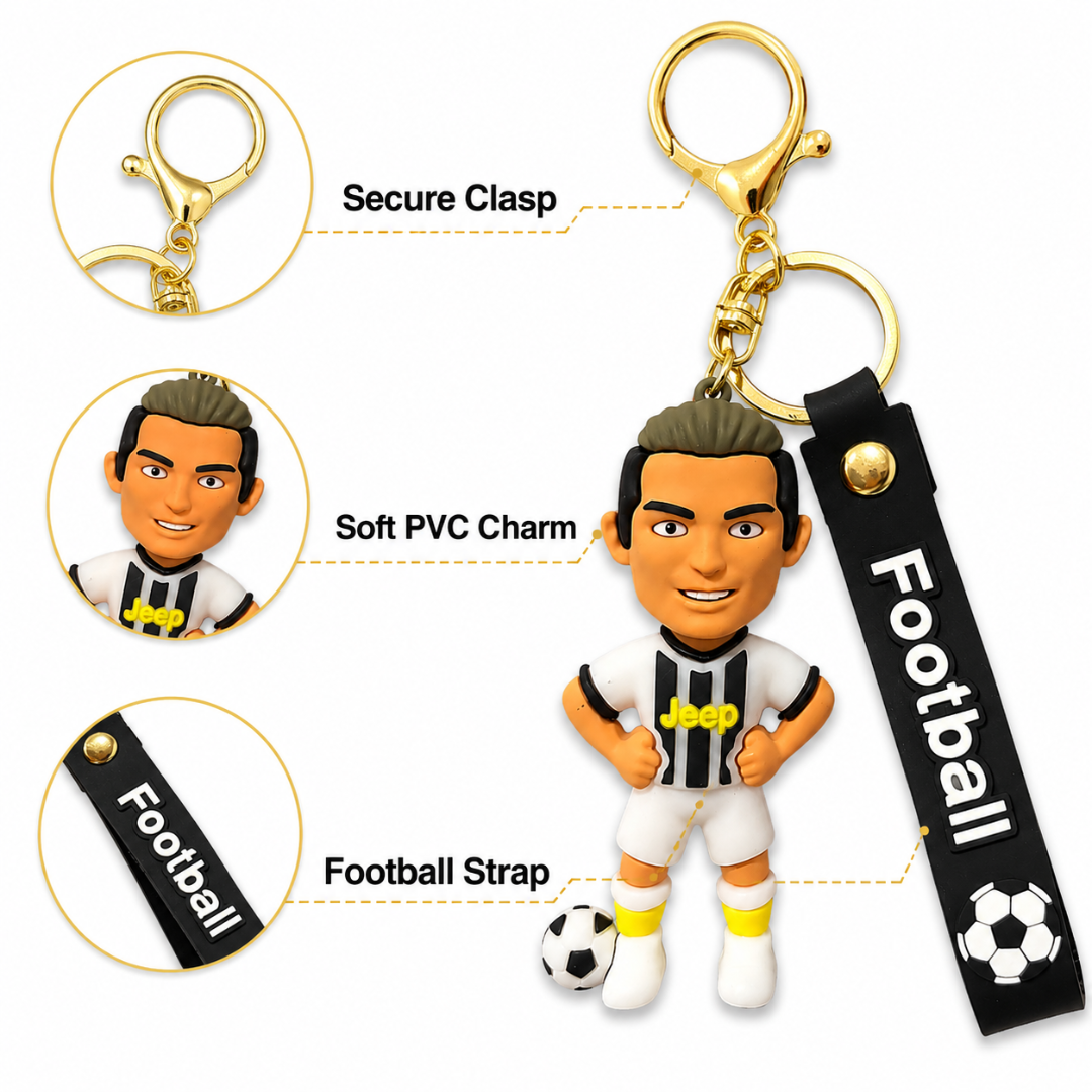 Ronaldo Key Chain with White Jersey - 1PC | World Cup Soccer Star