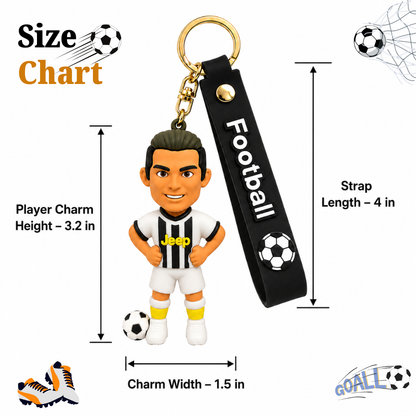 Ronaldo Key Chain with White Jersey - 1PC | World Cup Soccer Star
