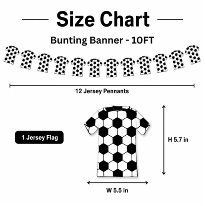 Jersey Shaped Football Print Bunting Banner - 10FT Pack Of 4