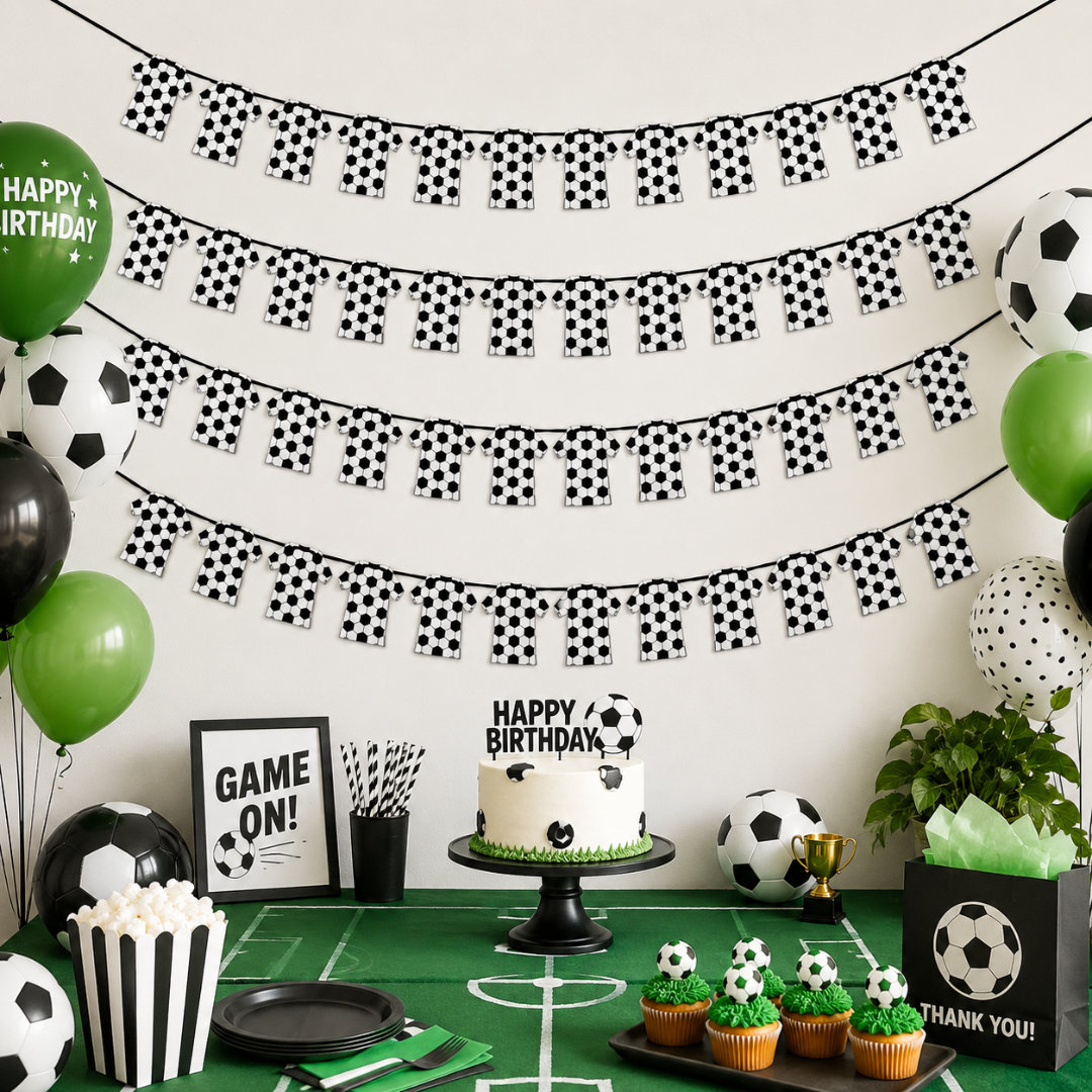 Jersey Shaped Football Print Bunting Banner - 10FT Pack Of 4