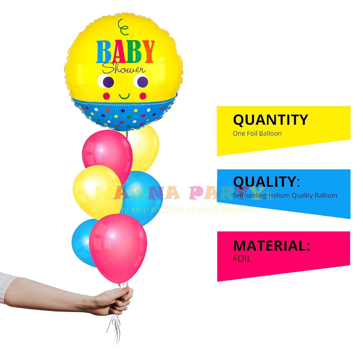 Baby Face Baby Shower Balloons 21" S70-1PC