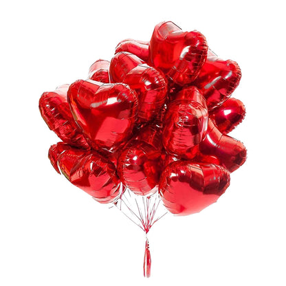 18" Heart Balloons Foil Balloons Set of  5