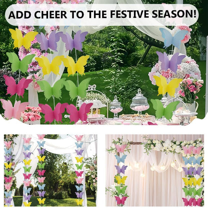 3D Butterfly Multicolor String Decoration