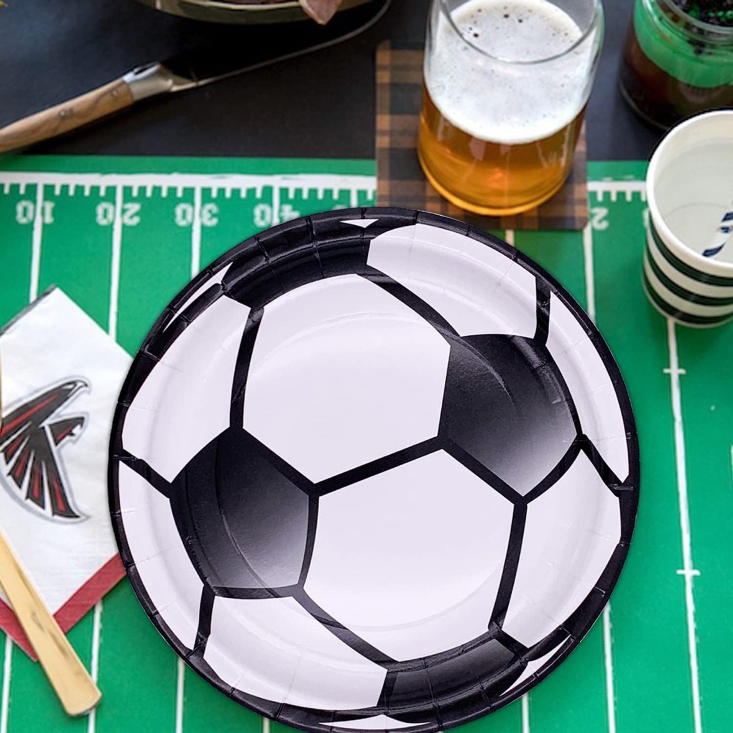 Soccer Theme Party Paper Plates - 10PC