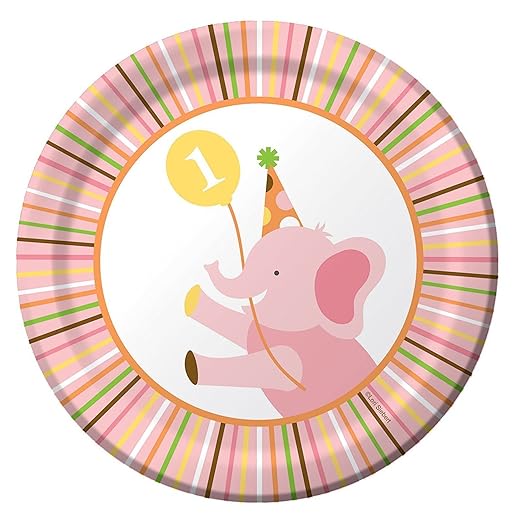 Wanna Party Sweet at 1 B'Day Girl Dessert Plates 7" - 8Ct