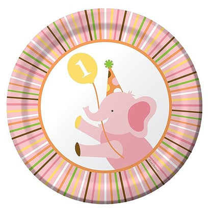 Wanna Party Sweet at 1 B'Day Girl Dessert Plates 7" - 8Ct