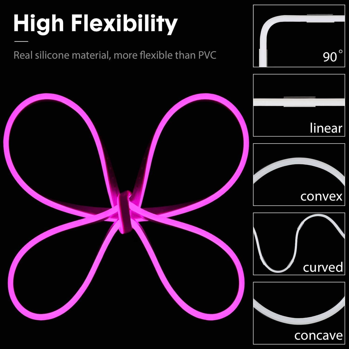 Pink Neon LED Strip Light Adapter