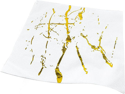 White & Gold Paper Napkins - 10PC