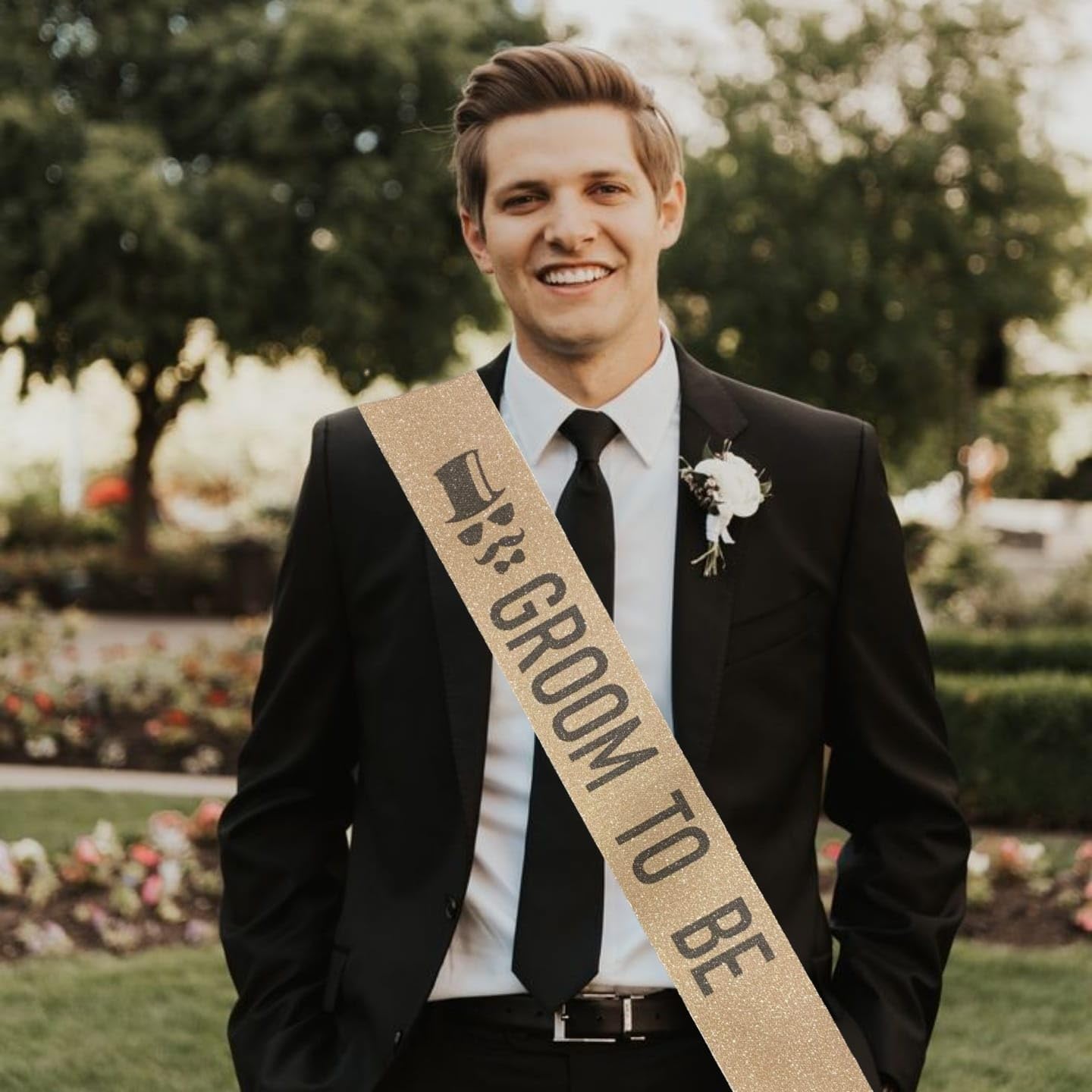 Glitter Groom to be Sash